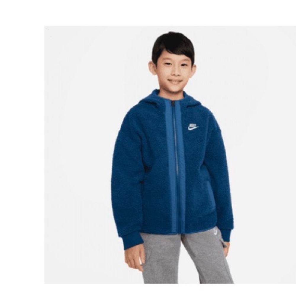 Nike Kids Blue Sherpa Jacket and Pants Set